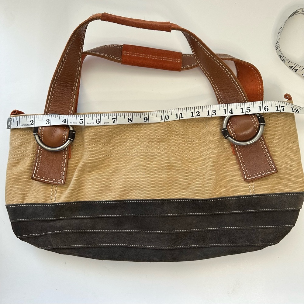 Fossil Khaki Canvas Brown Suede With Rust Colored… - image 7